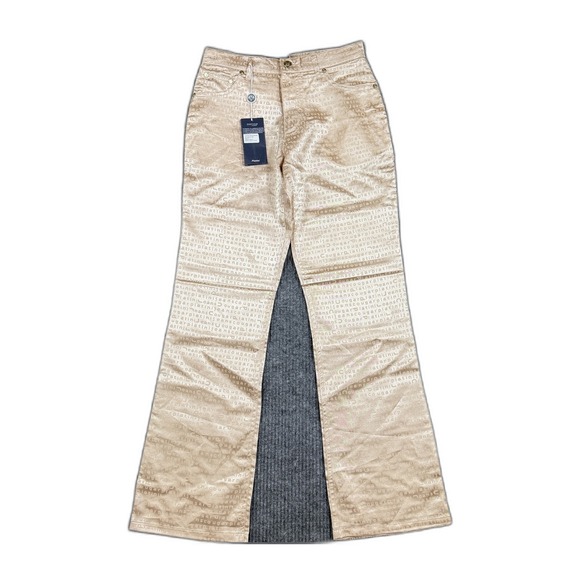 Platini Other - Platini Jeans Cougar Monogram Print Bootcut Jeans Womens 27 Cream NWT